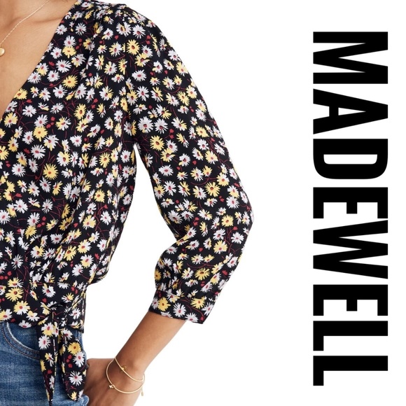 Madewell Tops - NEW Madewell French Floral Wrap Top Size M
